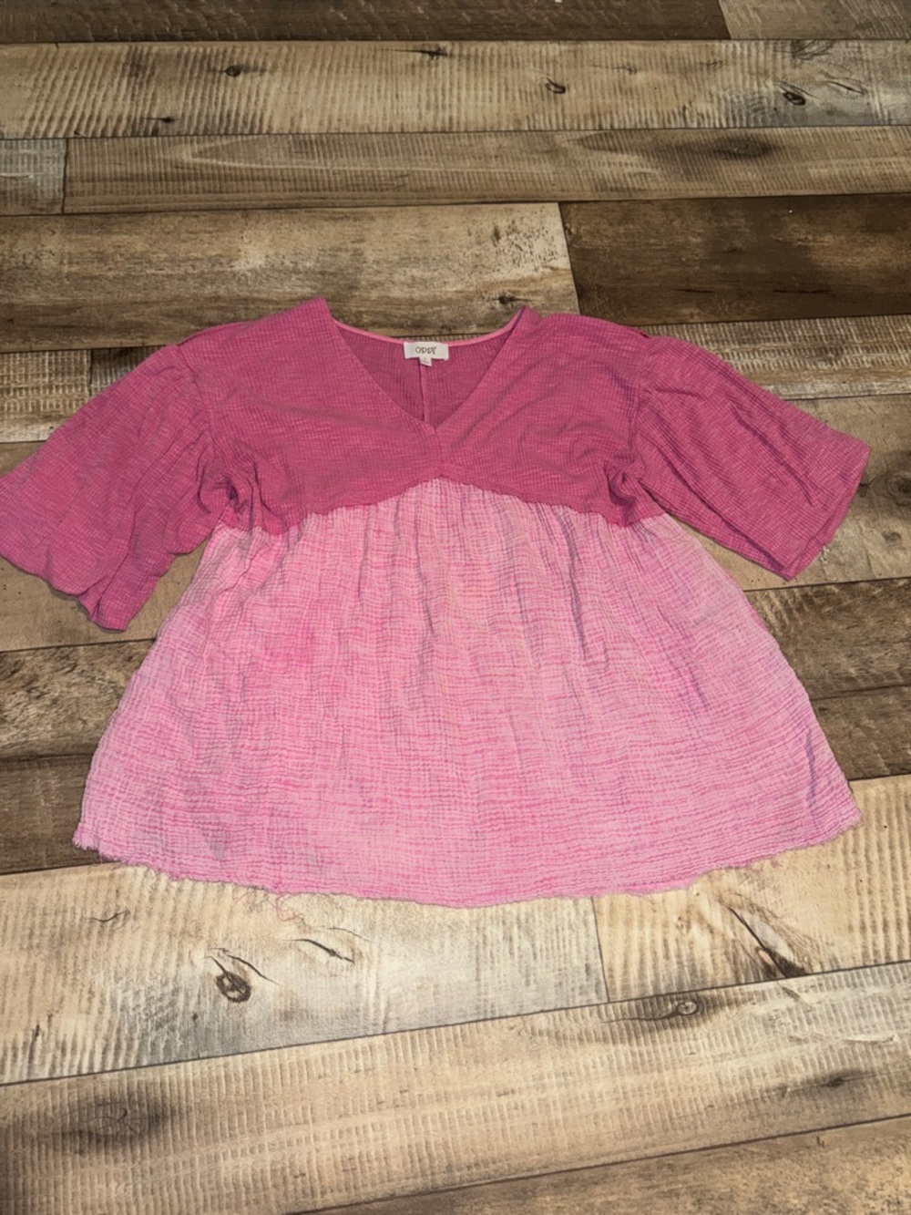 Pink V-Neck babydoll Top